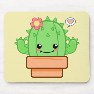 Kawaii Cactus Mouse Pad