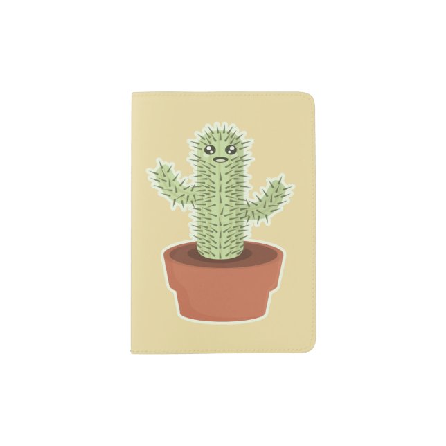 Kawaii Cactus Passport Holder (Front)