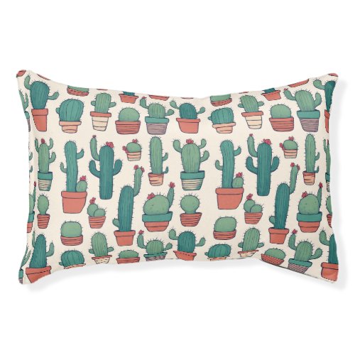 Kawaii Cactus Pattern Design Pet Bed