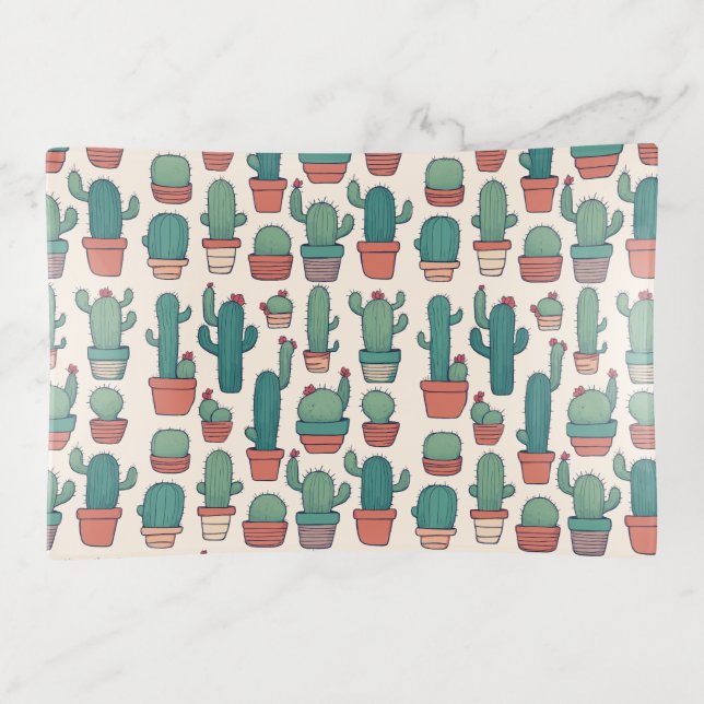 Kawaii Cactus Pattern Design Trinket Tray (Front)