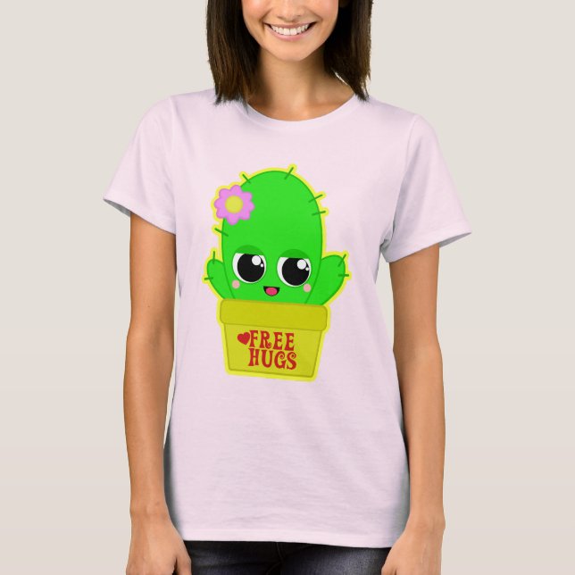 Kawaii Cactus T-Shirt (Front)