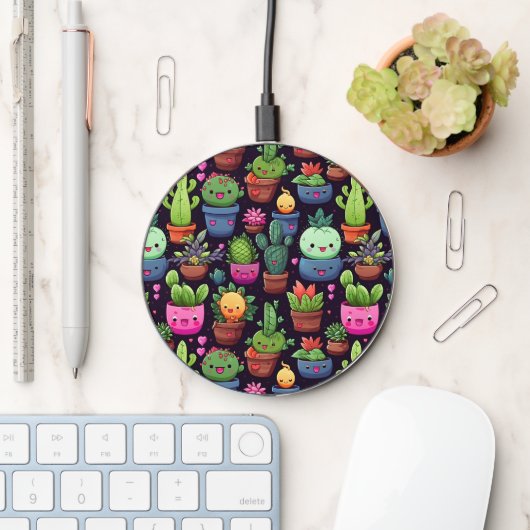 Kawaii Cactus Wireless Charger (Desk)
