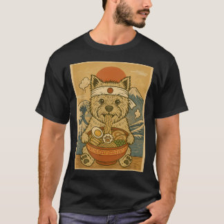 Kawaii Cairn Terrier Japanese Ramen T-Shirt
