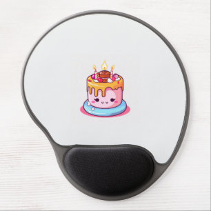 Kawaii cake, cute round gel mouse pad