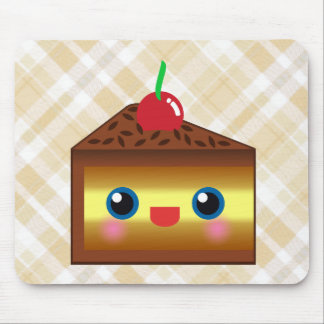 Kawaii Cake Pie Chocolate Vanilla Cream Cherry Yum Mouse Pad