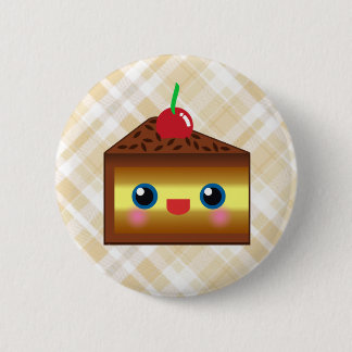 Kawaii Cake Pie Chocolate Vanilla Cream Cherry Yum Pinback Button