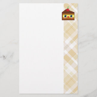 Kawaii Cake Pie Chocolate Vanilla Cream Cherry Yum Stationery