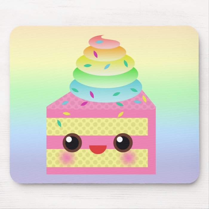 Kawaii Cake Pink Rainbow Sprinkles Fun Dessert Mouse Pad