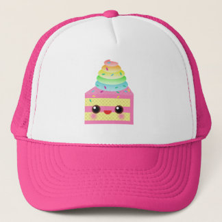 Kawaii Cake Pink Rainbow Sprinkles Fun Dessert Trucker Hat