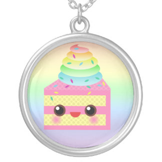 Kawaii Cake Rainbow Sterling Silver Necklace