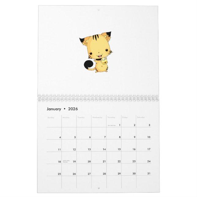 Kawaii Calendar (Jan 2026)