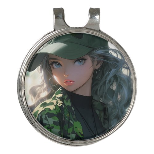 Kawaii Camouflage Military Hunter Drill Anime Girl Golf Hat Clip