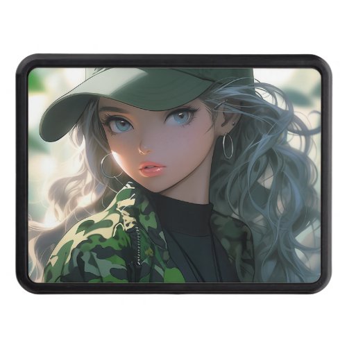 Kawaii Camouflage Military Hunter Drill Anime Girl Hitch Cover