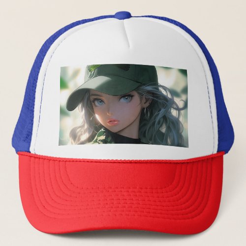 Kawaii Camouflage Military Hunter Drill Anime Girl Trucker Hat