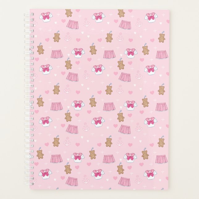 "Kawaii Campus" Preppy Schoolgirl Plain Planner (Front)