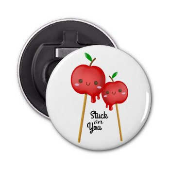 Kawaii Candy Apples Couple Stuck Together Bottle Opener by DippyDoodle at Zazzle