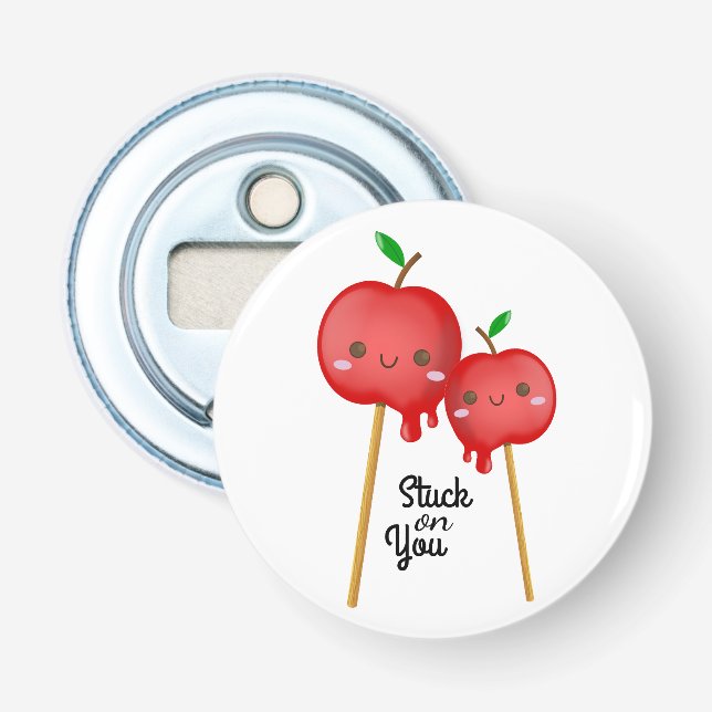 Kawaii Candy Apples Couple Stuck Together Bottle Opener (Front)