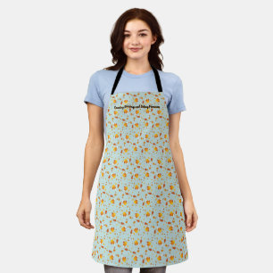 Kawaii Candy Corn Autumn Leaves Pattern Apron