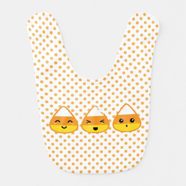 Kawaii Candy Corn Baby Bib (Front)