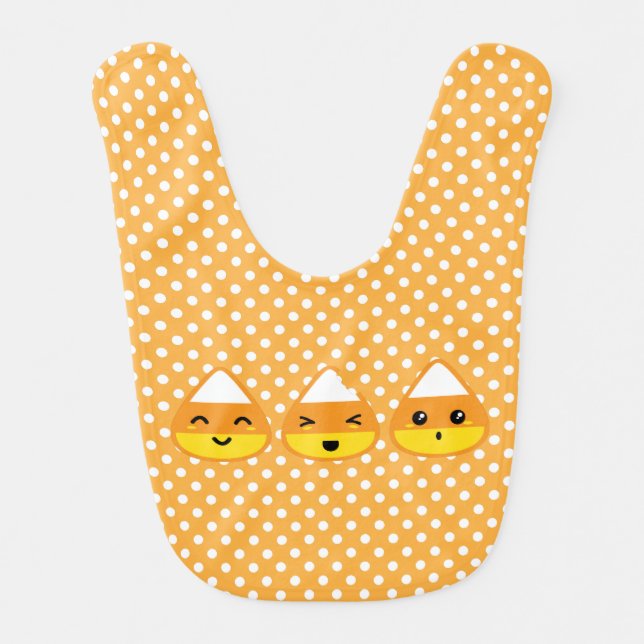 Kawaii Candy Corn Baby Bib (Front)