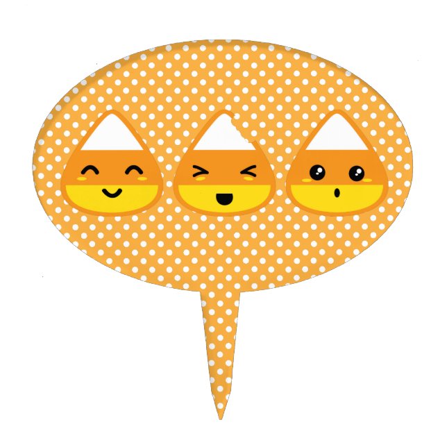 Kawaii Candy Corn Cake Topper (Front)