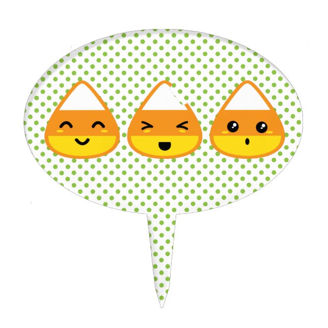 Kawaii Candy Corn Cake Topper (Front)