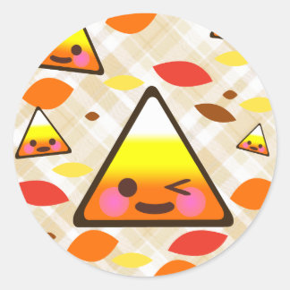 Kawaii Candy Corn Classic Round Sticker
