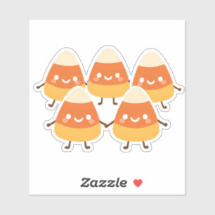 Kawaii Candy Corn Friends Cute Halloween Design Sticker