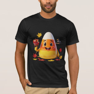 Kawaii Candy Corn with Caramel Apple and Autumn Le T-Shirt