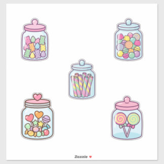 Kawaii Candy Jar Sticker Pack