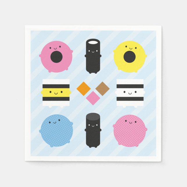 Kawaii Candy Liquorice Allsorts Napkins (Front)