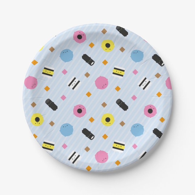Kawaii Candy Liquorice Allsorts Paper Plates (Front)