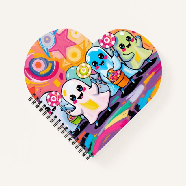 Kawaii Candy Parade  Colorful Cute Cartoon  Notebook (Front)