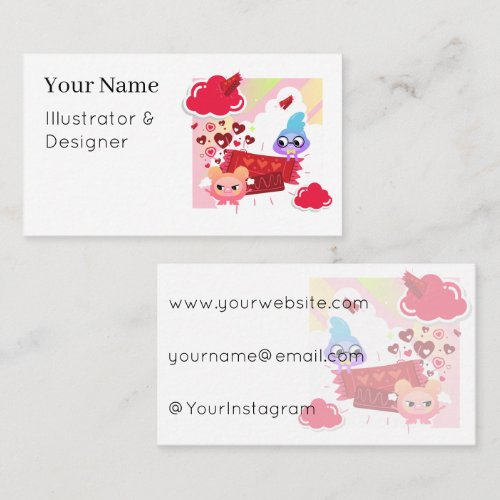 Kawaii Candy Sky and Sweet Little Friends Business Card