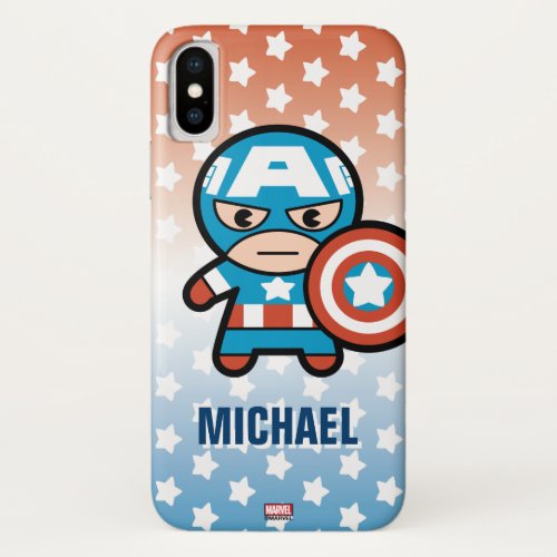 Kawaii Captain America With Shield iPhone XS Case