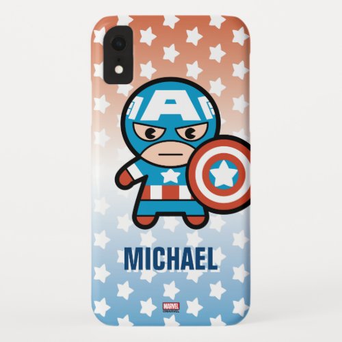 Kawaii Captain America With Shield iPhone XR Case