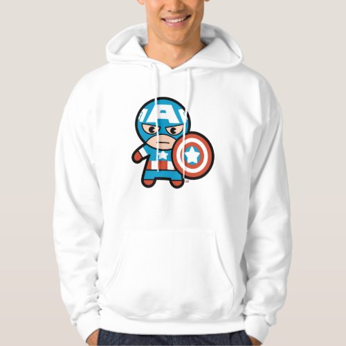 Kawaii Captain America With Shield Hoodie