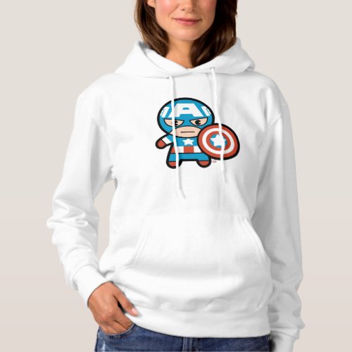 Kawaii Captain America With Shield Hoodie