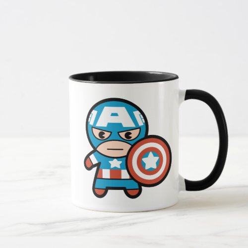 Kawaii Captain America With Shield Mug
