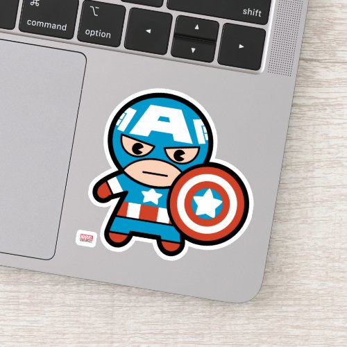 Kawaii Captain America With Shield Sticker