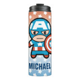 Kawaii Captain America With Shield Water Bottle, Zazzle