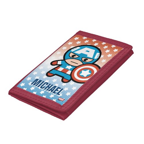 Kawaii Captain America With Shield Trifold Wallet