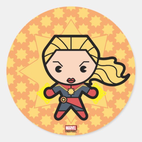 Kawaii Captain Marvel Photon Engery Classic Round Sticker