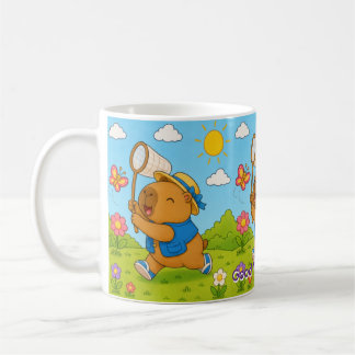 Kawaii Capybara Butterfly Custom Name Mug