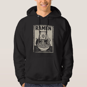 Kawaii Capybara Eating Ramen Japanese Noodles Anim Hoodie