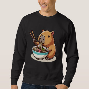 Kawaii Capybara Eating Ramen Noodles Cute Capybara Sweatshirt