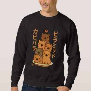 Kawaii Capybara Pyramid Anime Japanese Letters Cut Sweatshirt