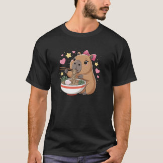 Kawaii Capybara Ramen Cute Capy Lover Food Kids Gi T-Shirt