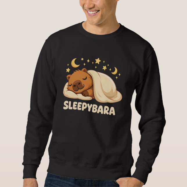 Kawaii Capybara Sleep Pajamas Sleepybara Cute Capy Sweatshirt (Front)