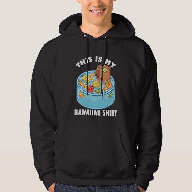 Kawaii Capybara Spa Pool Hawaiian Tropical Fruit B Hoodie (Front)